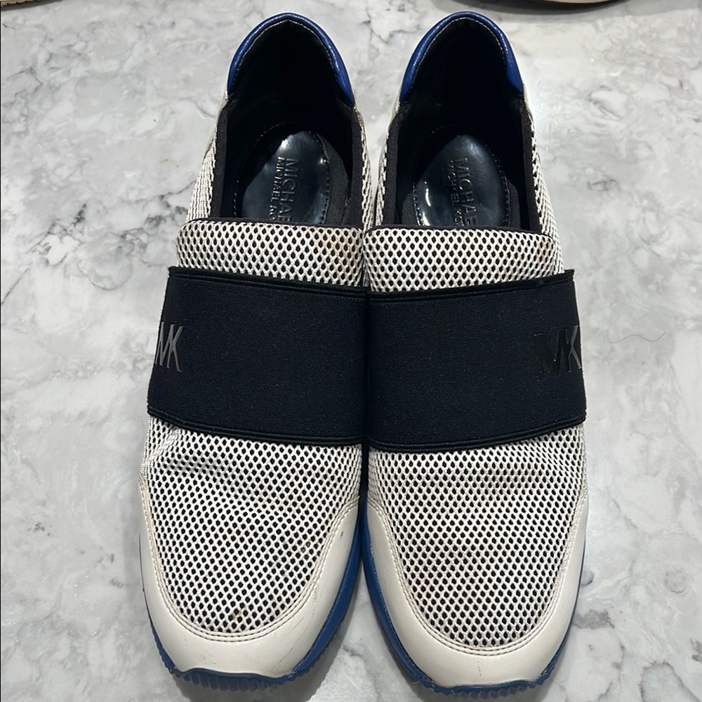 Michael Kors Men's White and Black Slip-On Sneakers